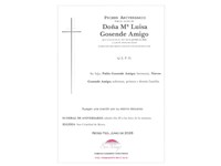 ANIV. Mª LUISA GOSENDE AMIGO 20/06/2026