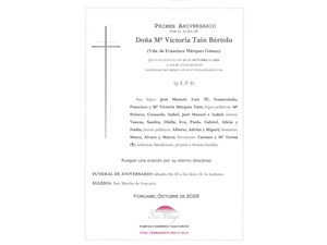 ANIV: Mª VICTORIA TAÍN BÉRTOLO 24/10/2026