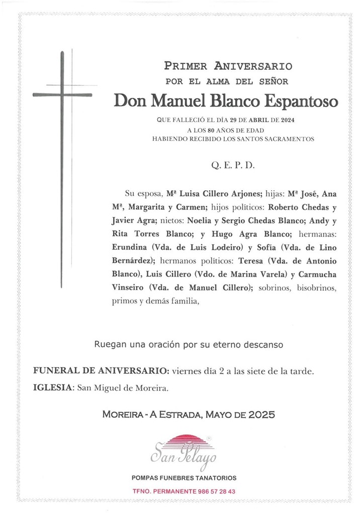ANIV. MANUEL BLANCO ESPANTOSO 2/05/2025