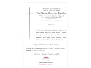 ANIV: MANUEL LORENZO ROZADOS 03/10/2026
