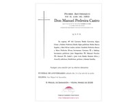 ANIV: MANUEL PEDREIRA CASTRO 14/03/2026