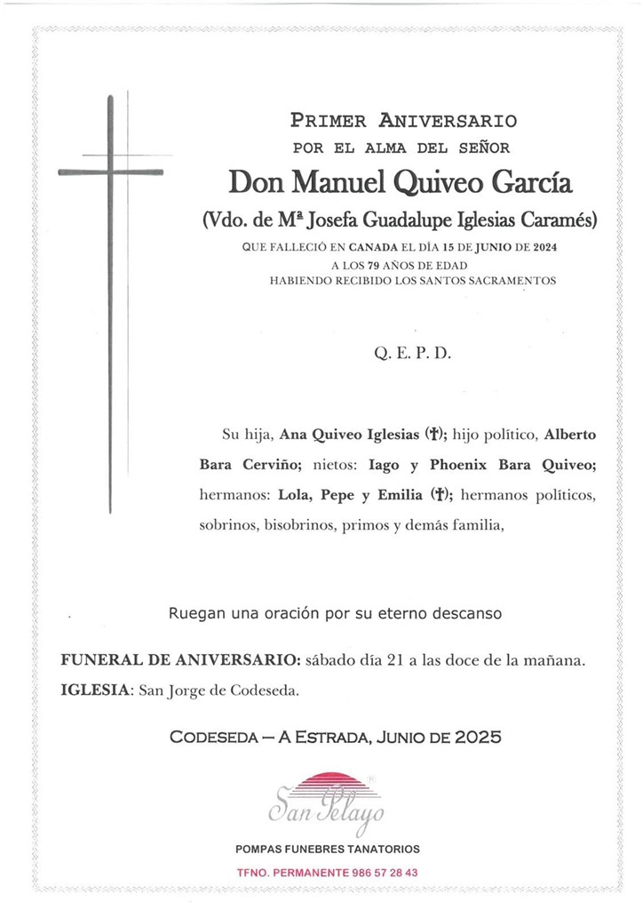 ANIV. MANUEL QUIVEO GARCIA 21/06/2025