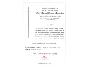 ANIV. MANUEL SENDE MONTOIRO 12/09/2026