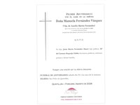 ANIV. MANUELA FERNÁNDEZ VÁZQUEZ 22/08/2026