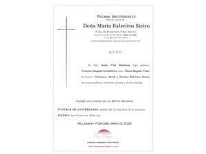 ANIV. MARIA BALSEIROS SIEIRO 2/05/2026