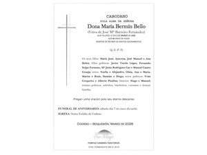 ANIV. MARIA BERMIN BELLO 7/03/2026