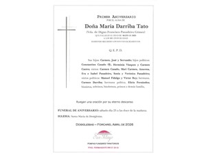 ANIV. MARIA DARRIBA TATO 25/04/2026
