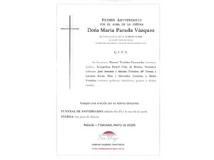 ANIV:  MARIA PARADA VAZQUEZ  23/05/2026