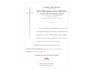 ANIV: MAXIMINO SECO MÉNDEZ 24/10/2026