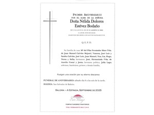 ANIV: NÉLIDA DOLORES ESTÉVEZ BODAÑO 06/09/2025