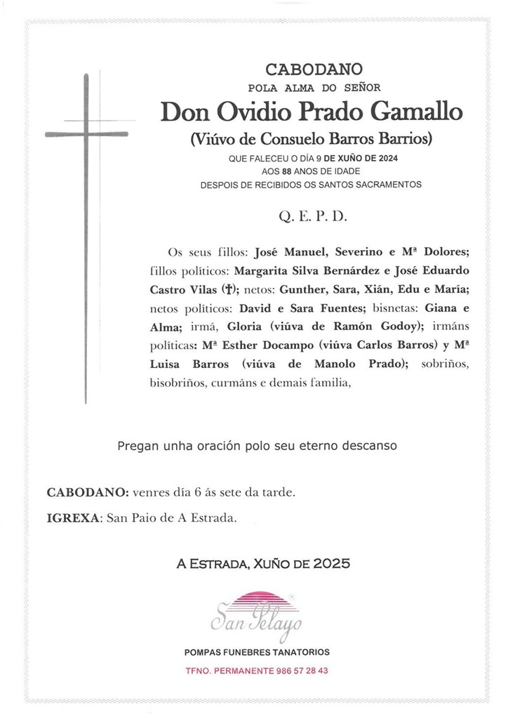 ANIV. OVIDIO PRADO GAMALLO 6/06/2025