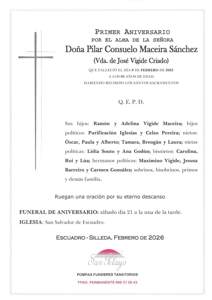 ANIV. PILAR CONSUELO MACEIRA SANCHEZ 21/02/2026