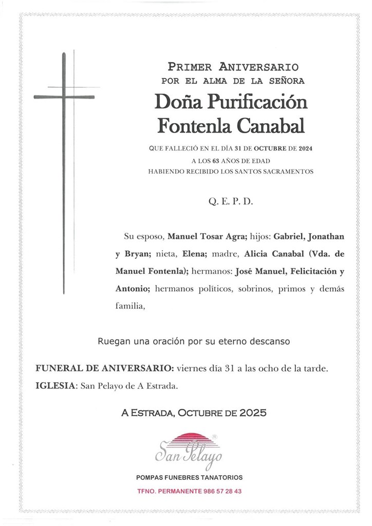 ANIV: PURIFICACIÓN FONTENLA CANABAL