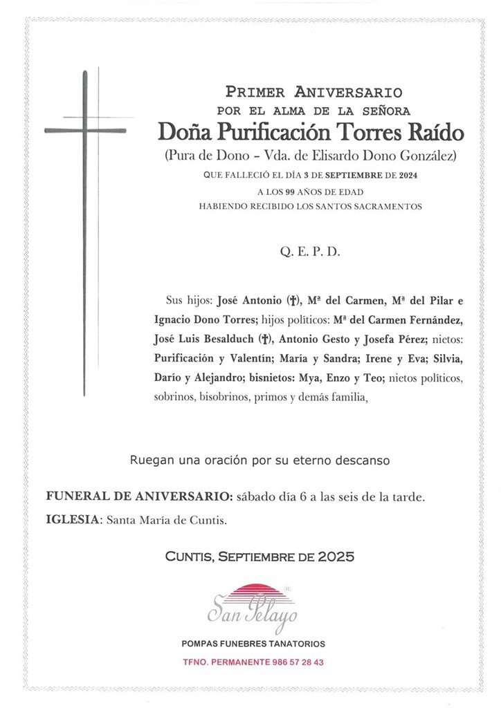 ANIV: PURIFICACIÓN TORRES RAÍDO 06/09/2025