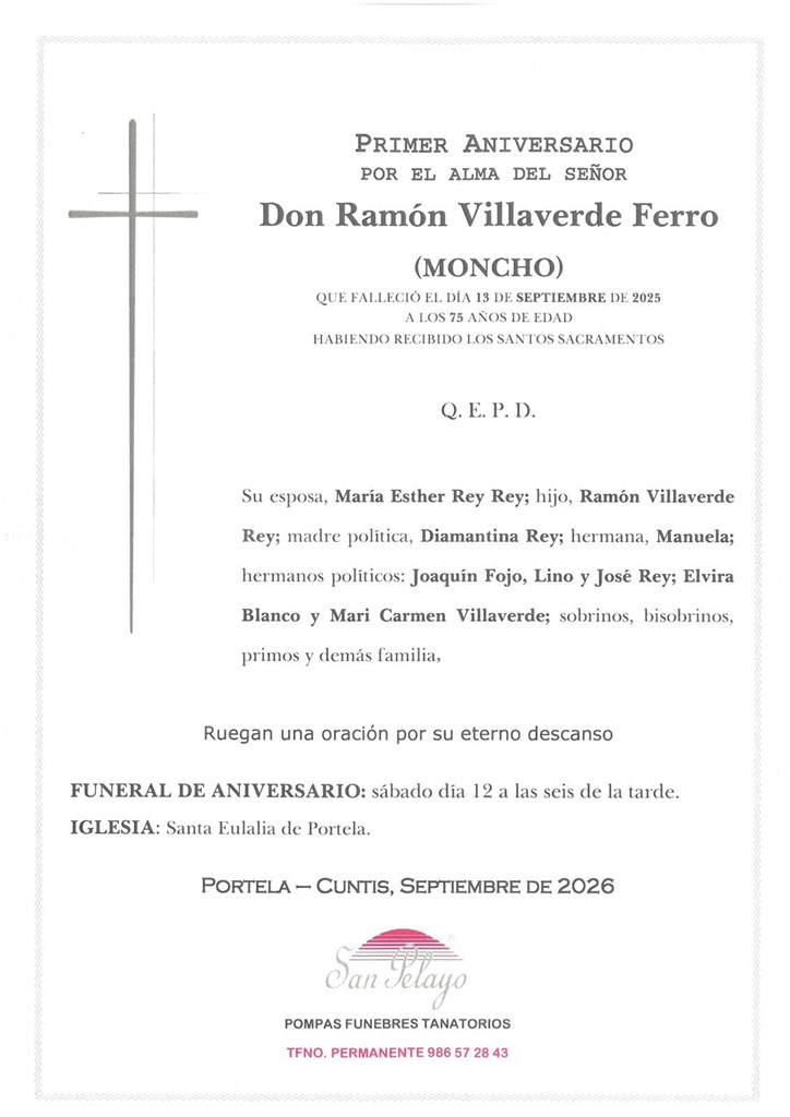 ANIV. RAMON VILLAVERDE FERRO 12/09/2026