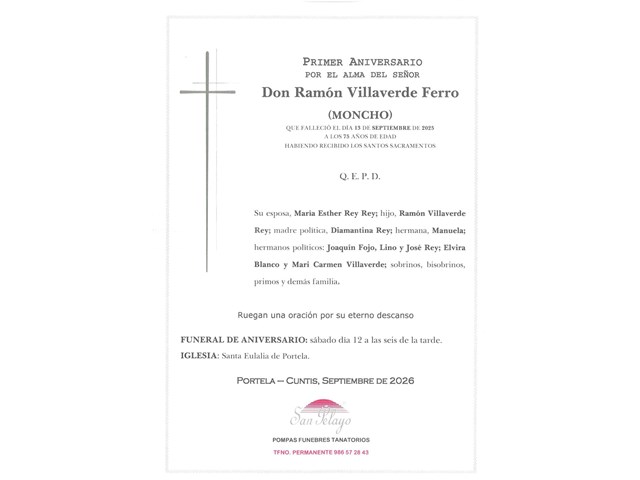 ANIV. RAMON VILLAVERDE FERRO 12/09/2026
