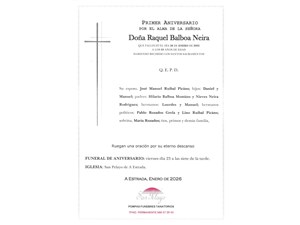 ANIV: RAQUEL BALBOA NEIRA 23/01/2026