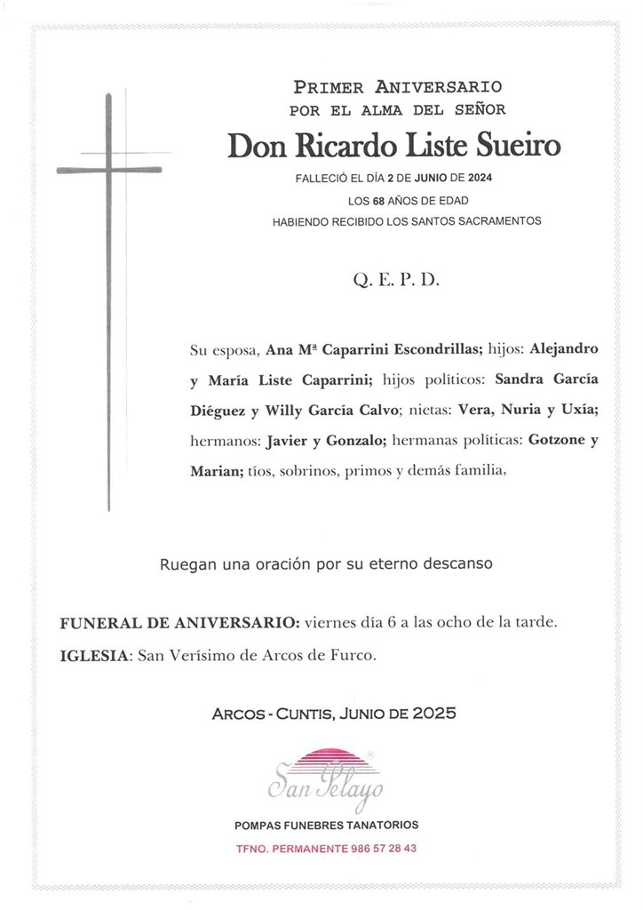 ANIV. RICARDO LISTE SUEIRO 6/06/2025