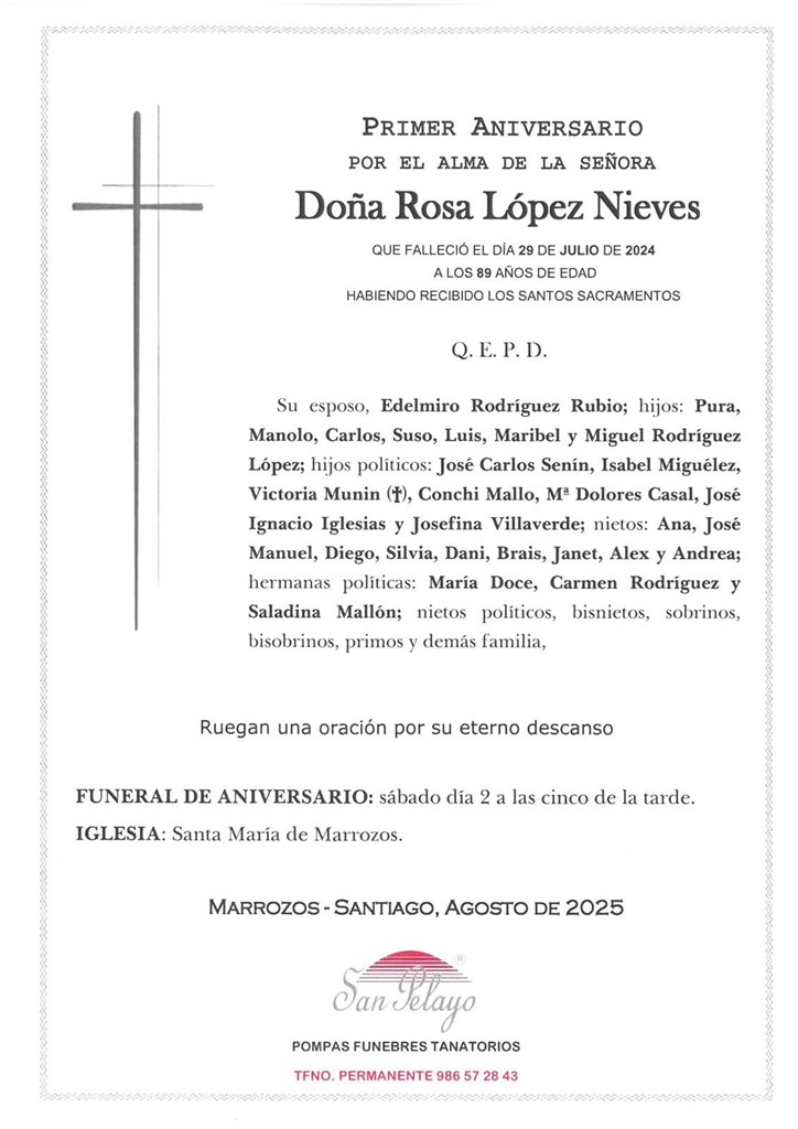 ANIV. ROSA LOPEZ NIEVES 2/08/2025