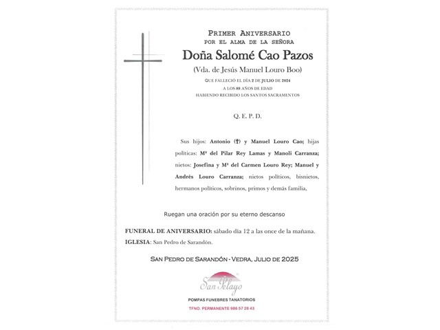 ANIV: SALOMÉ CAO PAZOS 12/07/2025