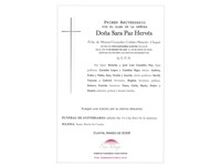 ANIV: SARA PAZ HERVÉS 14/03/2026