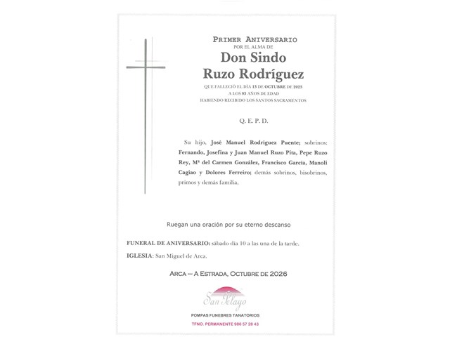 ANIV. SINDO RUZO RODRIGUEZ10/10/2026