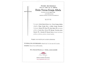 ANIV. TERESA GRANJA ALBELA 14/06/82025