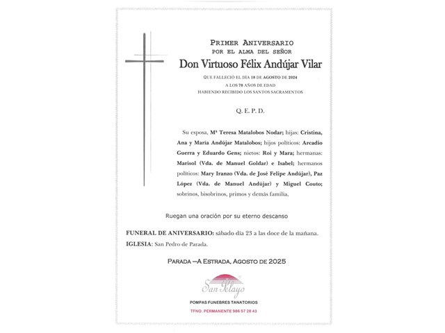 ANIV. VIRTUOSO FÉLIX ANDUJAR VILAR 23/08/2025
