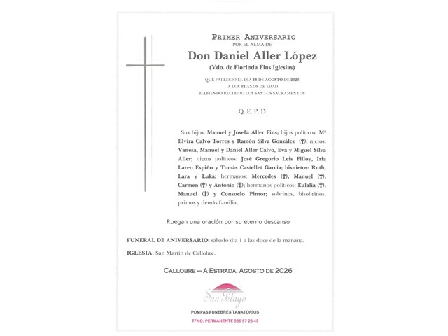 ANIVERSARIO:  DANIEL ALLER LOPEZ   01/08/2026
