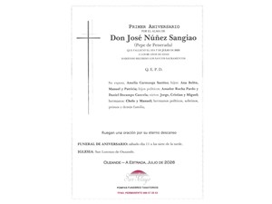ANIVERSARIO JOSE NÚÑEZ SANGIAO 11/07/2026