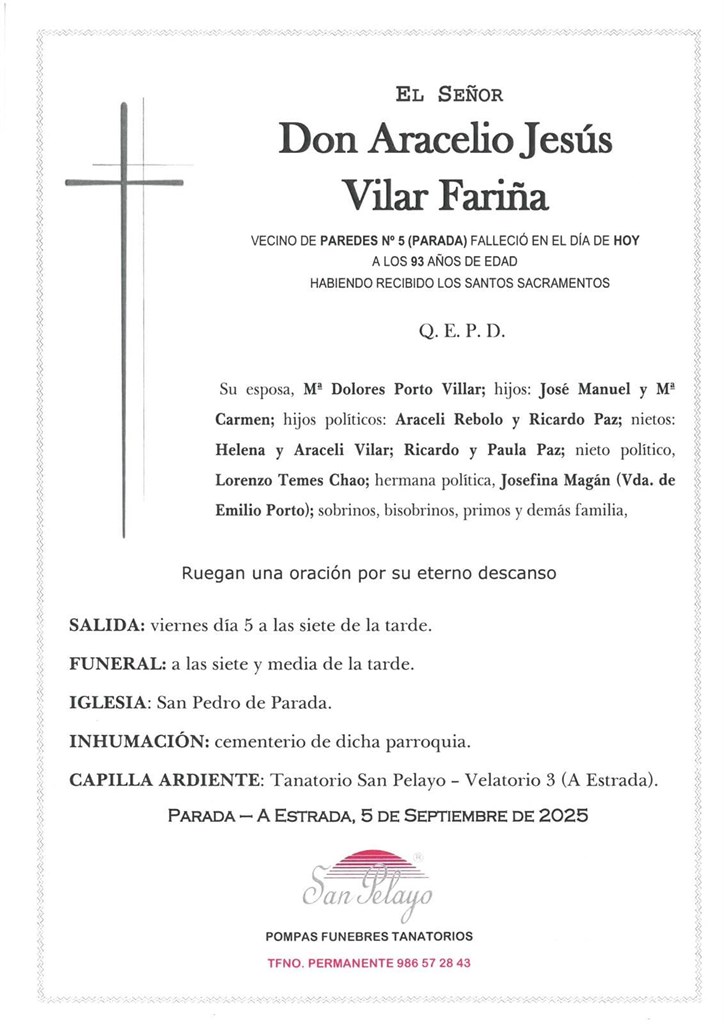 ARACELIO JESÚS VILAR FARIÑA