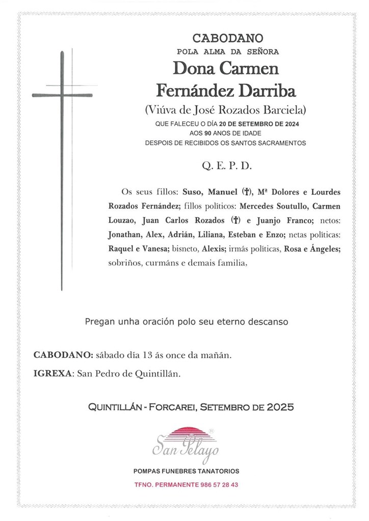 CABODANO: CARMEN FERNÁNDEZ DARRIBA 13/09/2025