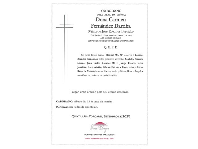 CABODANO: CARMEN FERNÁNDEZ DARRIBA 13/09/2025