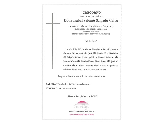 CABODANO ISABEL SALOME SALGADO CALVO 2/05/2026