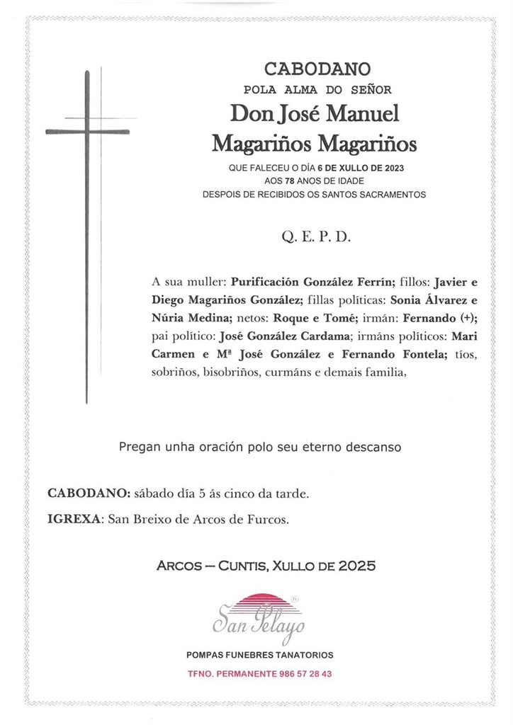 CABODANO: JOSÉ MANUEL MAGARIÑOS MAGARIÑOS 05/07/2025