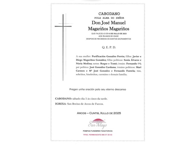 CABODANO: JOSÉ MANUEL MAGARIÑOS MAGARIÑOS 05/07/2025