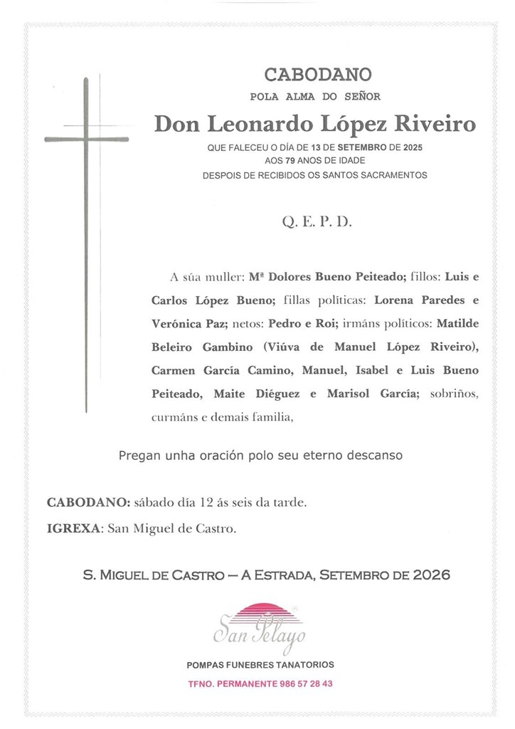 CABODANO LEONARDO LOPEZ RIVEIRO 12/09/2026
