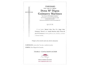 CABODANO Mª DIGNA GUIMAREY MARTÍNEZ 07/08/2026