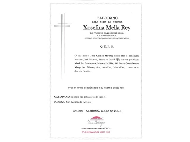 CABODANO: XOSEFINA MELLA REY 12/07/2025