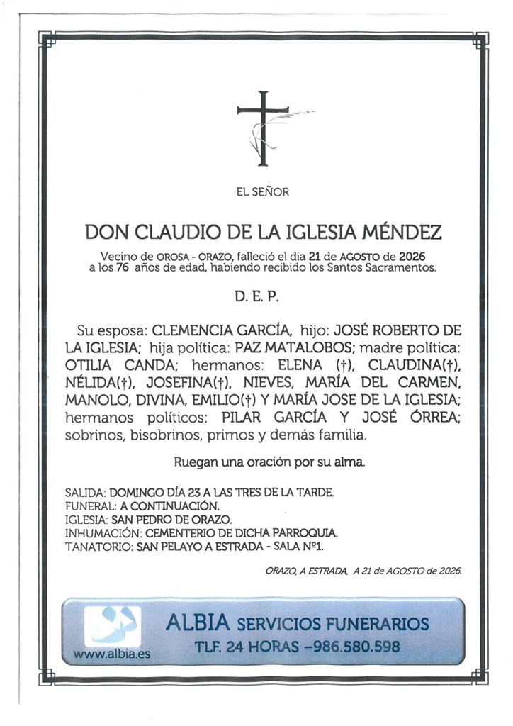Foto 1 CLAUDIO DE LA IGLESIA MÉNDEZ