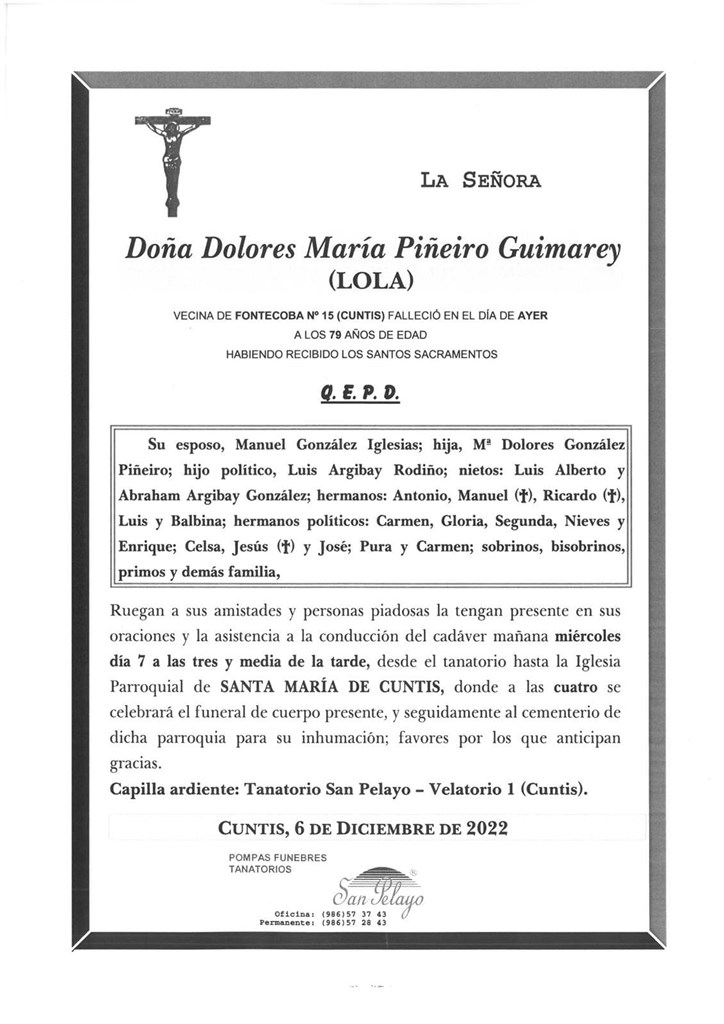 DOLORES MARIA PIÑEIRO GUIMAREY
