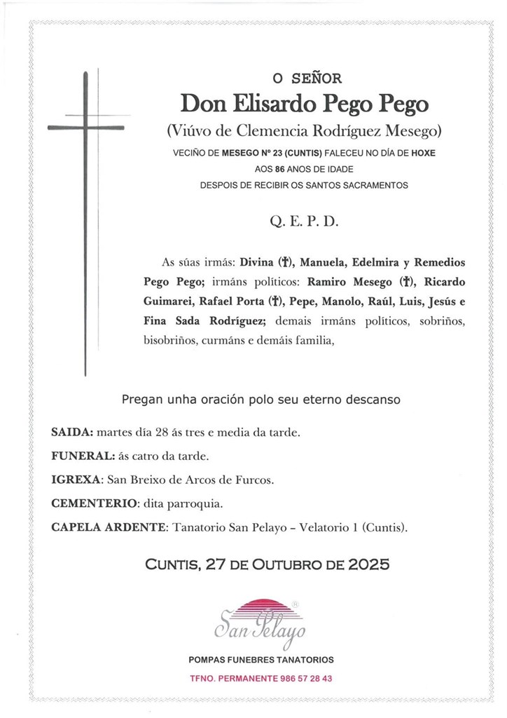 ELISARDO PEGO PEGO