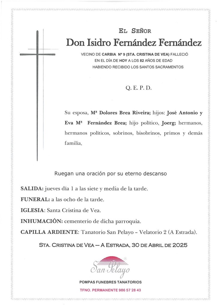 ISIDRO FERNANDEZ FERNANDEZ