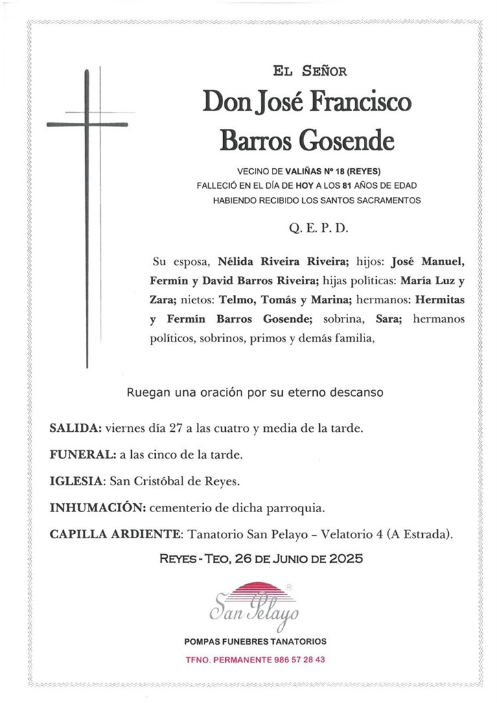 Foto principal JOSE FRANCISCO BARROS GOSENDE
