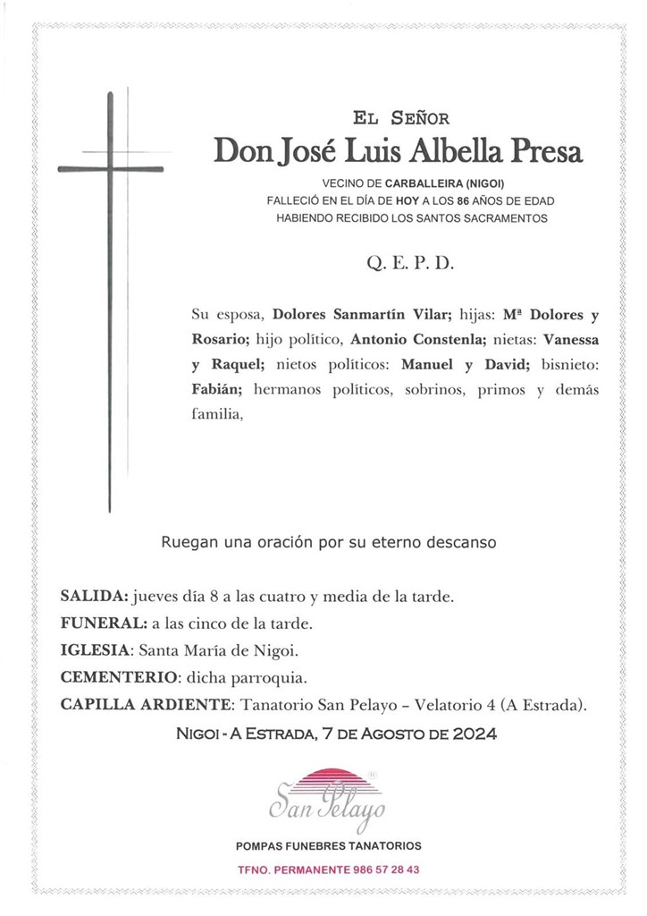 Foto principal JOSE LUIS ALBELLA PRESA