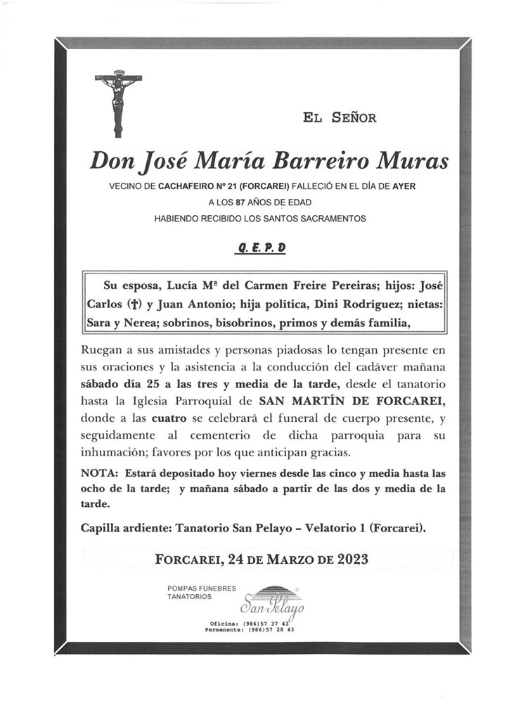 Foto principal JOSÉ MARÍA BARREIRO MURAS