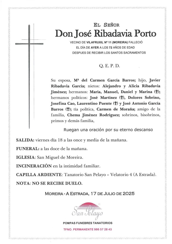 Foto principal JOSE RIBADAVIA PORTO