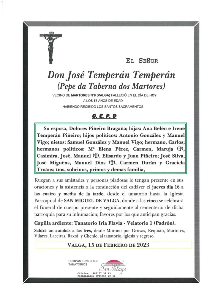 Foto principal JOSE TEMPERAN TEMPERAN