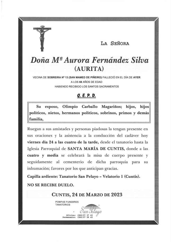 Foto principal Mª AURORA FERNÁNDEZ SILVA