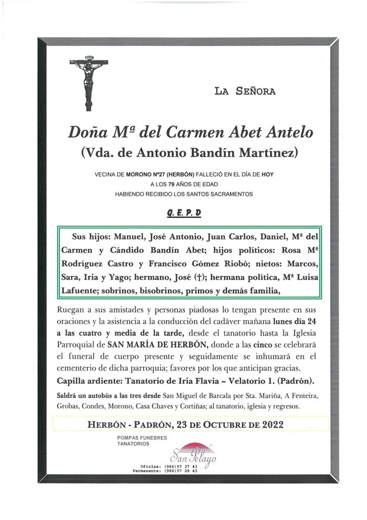 Foto principal Mª DEL CARMEN ABET ANTELO